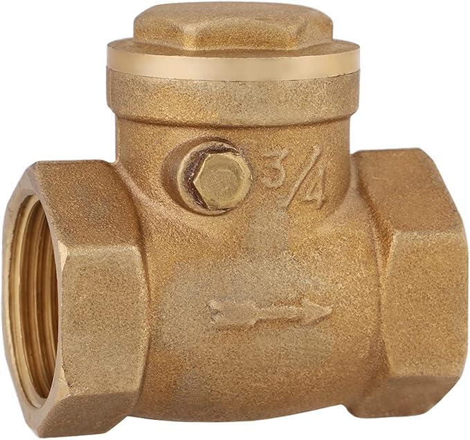 DN20 Swing Check Valve, Brass Female Thread, 232PSI, 3/4 BSP - Prevents Water Backflow, Durable Construction, Easy Installation for Plumbing Systems