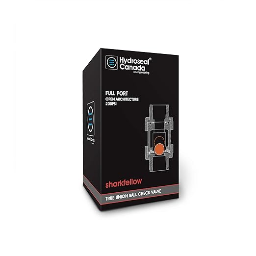 HYDROSEAL Sharkfellow 1/2’’ PVC True Union Ball Check Valve with Full Port, ASTM F1970, with EPDM Seals, Corrosion-Free, Service Free, Rated at 200 PSI @73F, Gray, 1/2 inch Socket (1/2'')