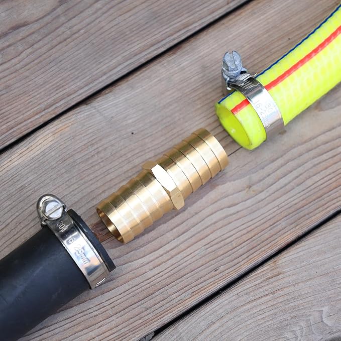 Garden Hose Repair,Solid Brass Connector, Hose Repair Kit, 3/4" Garden Hose Fittings, Clamps with (3/4"Barb -2 Set)