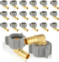 HeSun 20-Pack PEX Fittings, 1/2" Pex x 7/8" BC (Toilet Ballcock) Swivel Elbow, Brass Crimp Fitting for Pex Pipes, ASTM F1807