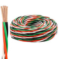 XRDS -RF 12 AWG THHN Wire 50FT, 4 Color (Black White Red Green) Pre-Twisted Stranded Copper Building Wire, 600V Nylon Jacket, for Branch Circuits, Panels & Control Wiring