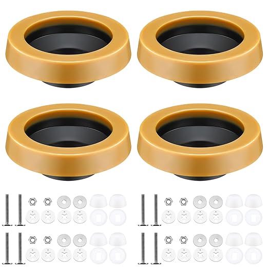 Marsui 60 Pcs Toilet Wax Ring Kit Include Retainer Washers and Thick Flange Closet Bolts Bolt Cap Fits 3" and 4" Waste Lines for Toilet Gas Odor Watertight Sealing(Regular Version,1 Inch)