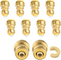 (Pack of 10) Niikappu 3/4" x 1/2" Reducing Coupling Brass Fittings, Push-to-Connect Plumbing Fitting for Pex, Copper, CPVC, Includes Removal Clip(PF017)