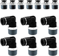 Pneumatic 3/8 Push to Connect Fittings Male Thread Elbow and Straight Combination Air Line Quick Connect Fittings 3/8"OD x 1/2"NPT Quick Connect Air Hose Fittings (Pack of 12)
