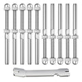 BLIKA 10 Pack Cable Railing Swage Threaded Stud Tension End Fitting Terminal for 1/8" Deck Cable Railing, T316 Stainless Steel, Cable Railing tensioner 1/8" for 2"x2" Wood/Metal Post