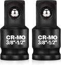 3/8" Female to 1/2" Male Impact Socket Adapter Reducer Set, 2 Pcs Chrome Molybdenum Steel Driver Conversion Adapters, for Sockets and Impact Wrench