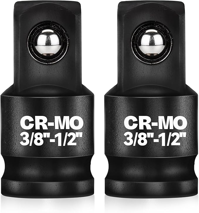 3/8" Female to 1/2" Male Impact Socket Adapter Reducer Set, 2 Pcs Chrome Molybdenum Steel Driver Conversion Adapters, for Sockets and Impact Wrench