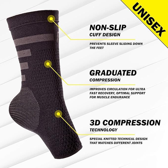 POWERLIX Legs Orthopedic Brace Compression Support Sleeve (Pair) for Swelling, Sprain, Plantar Fasciitis, Arthritis, Tendinitis