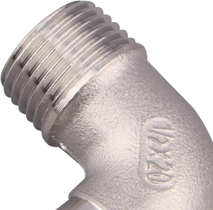 DERNORD 3/4" Hose Barb x 1/2" Male NPT Stainless Steel 90 Degree Elbow- Home Brew Pipe Fitting