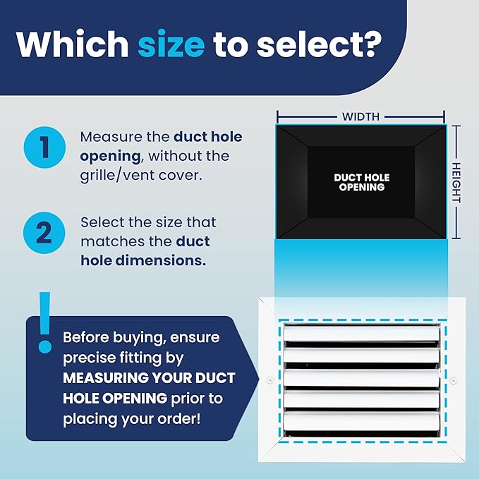 6x8 Inch (Duct Opening) Aluminum 1-Way Air Flow Vent – HVAC Vent Cover for Wall or Ceiling – Quiet HVAC Wall Register with Multi-Shutter Damper – Adjustable Curved Blade - Plastic Seal for Tight Fit