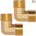 2pcs Brass Pipe Fitting 90 Degree Elbow 3/4" NPT Male to 3/4" NPT Male Pipe Fittings