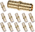 PEX Fittings 1/2 Inch, 12PCS Coupling Lead-Free Brass Connectors for PEX B Pipe, NSF UPC Certified, ASTM F1807, Compatible with Crimp/Clamp Rings (Hot/Cold Water, Hydronic Heating)