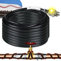 Kingdder 6FT - 48FT Heat Tape for Water Pipes Thermostat Self Regulating Heating Cable with Power Indicator Plug Built-in, Heavy Duty Heating Cable for Pipe Freeze Protection, 120V 8W/ft(1 Pcs,12 Ft)