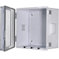 ABS Electrical Junction Box, Ventilated Design, Cable Grommets, IP65 Waterproof Enclosure, Indoor/Outdoor Use with Mounting Panel. (Clear Cover, 11.9"x11.9"x7")