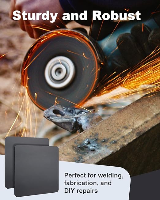 2 Pcs 10" x 10"x1/4" Steel Plate, A36 Square Hot Rolled Steel Base Plate, 1/4 Inch Thick Weldable Metal Plates for Structural Support and Industrial Use