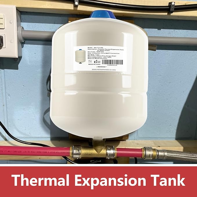 EFIELD Water Heater Expansion Tank, 4.5 Gallon, 3/4 in MNPT Connection, Thermal Pressure Protection, Safe for Potable Water,(TANK002)