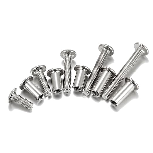 100 Set M6x15/20/30/40/50mm Mixed Sizes Furniture Bolts - Carbon Steel Assortment for Home Repairs Furniture Assembly and Leather Crafting
