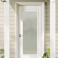 Entry Door Glass Inserts Replacement - 22" x 64" 1-Lite Frosted Tempered Glass Insert Kit with White Frame, for Exterior Front Door