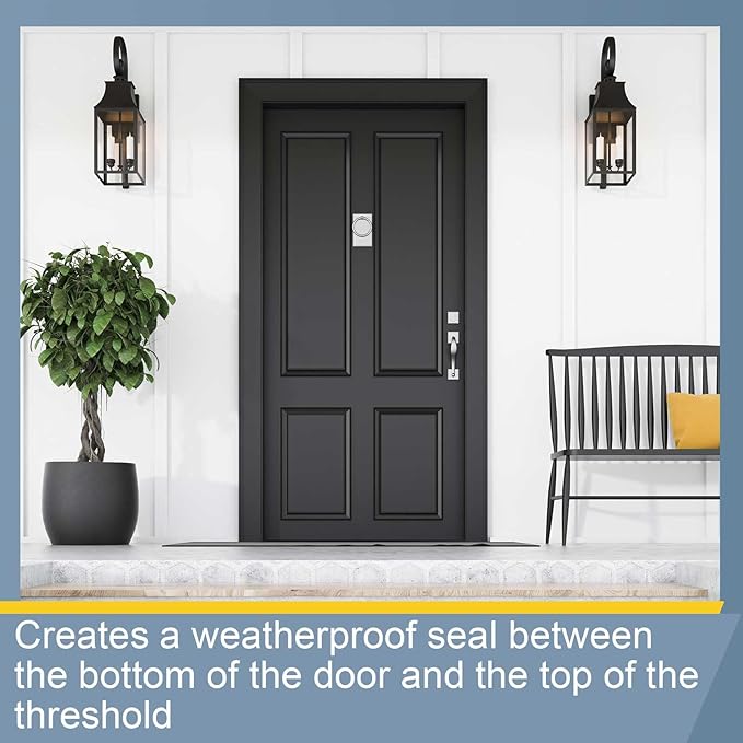 4 Pcs 36" Double Bubble Kerf Door Sweep 1-3/4" Wide Vinyl Weatherstrip Seal for Exterior Doors, Energy Efficient Draft Stopper, Easy Slide in Installation, Blocks Dust/insects/noise (Black)