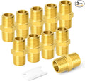 GASHER 2PC Brass Pipe Fitting, Reducing Hex Nipple, 3/4-Inch Male Pipe x 3/4-Inch Male Pipe
