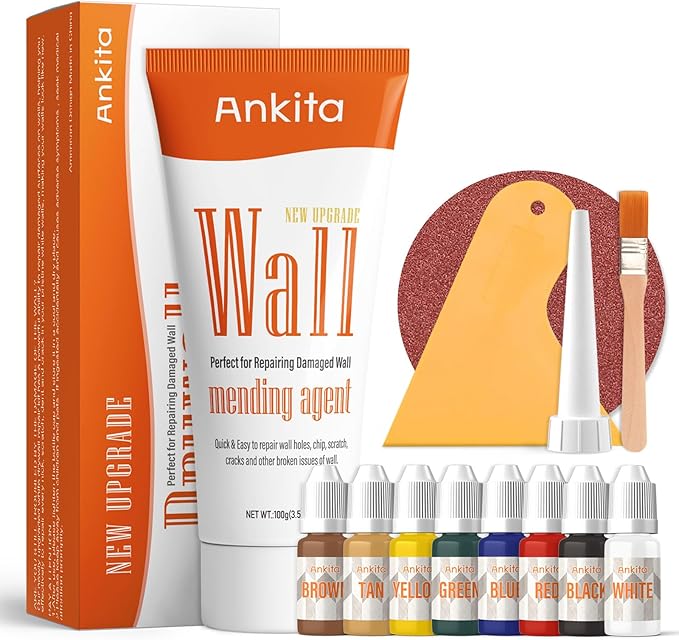Spackle Wall Repair Kit(Color Match), Drywall Repair Filler for Wall Hole, Exterior Wall Putty for Filling Holes, Wall Mending Agent with Scraper, Easy Patch Paste Solution to Fill Wall Dent & Scratch