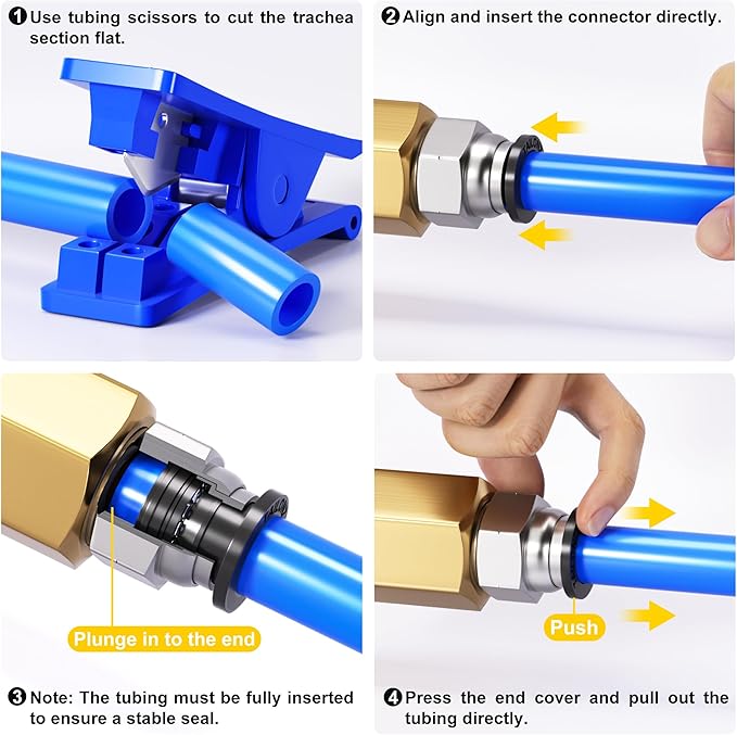 TAILONZ PNEUMATIC Male Straight 1/8 Inch Tube OD x 1/8 Inch NPT Thread Push to Connect Fitting PC-1/8-N1 (Pack of 10)