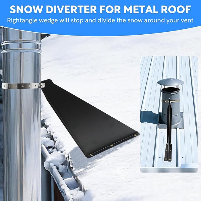 Snow Guards for Metal Roofs, Adjustable Stainless Steel Chimney Pipe Support Bracket, Heavy-Duty Snow Destroyer for 8"-10" Vent Pipes, Chimneys, and Stack Pipes
