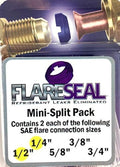 FlareSeal® Model MSP-0408 Leak Free SAE Flare Connections - Refrigerant Leaks Refrigeration, HVAC, Ductless, Schrader Valve or Mini Split Applications (1/4", Mini Split Pack - (2) 1/4" and (2) 1/2")