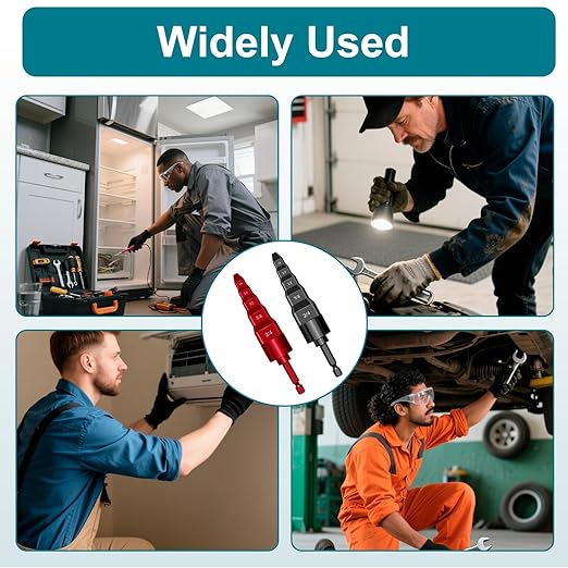 HVAC Flaring Tools, Swaging Tube Repair Air Conditioner Copper Pipe Expander Flaring Swaging Drill Set Copper Tubing Tool with 1/4" 3/8" 1/2" 5/8" 3/4" Bits (2Sets HVAC Tools with Holder & Carabiner)