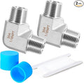 Stainless Steel Pipe Fitting 90 Degree Barstock Street Elbow 1/8" NPT Male x 1/8" NPT Male 2 Pack