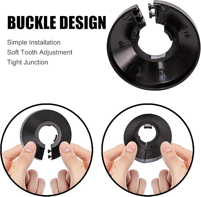 6 Pcs Fit 0.98 Inch Flange Water Pipe Cover Decoration black 25mm(0.98 Inch) Plastic PP escutcheon plate 0.98 inch Cover for Wall Pipe Tube Decoration