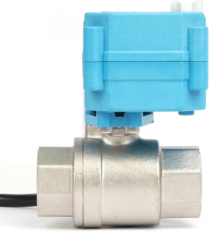 U.S. Solid 3/4 inch NPT 304 Stainless Steel Motorized Ball Valve - Plastic Electrical Ball Valve, 2 Wire Auto Return, AC 110~230V, Normally Closed, IP67, NSF Certified