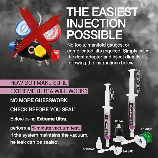 Errecom Extreme Ultra | A/C Leak Stop for HVAC/R and Vehicle A/C Systems | Works with All Refrigerants, Lubricants and Systems Up to 6 Tons (21 kW) | no Adapters Included | 0.2 fl oz (6 mL) Cartridge
