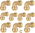 3/4" 90-Degree Pushfit Elbow,10 Pack Push-fit Elbows with 1 Pack Disconnect Clip, Push-to-Connect Plumbing Fittings for PEX, Copper, CPVC