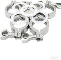 QiiMii Single Pin Heavy Duty 5 Pcs Tri Clamps with Wing Nut Ferrule TC 1.5 Inch Stainless Steel 304 Sanitary Fittings with Silicone Gasket