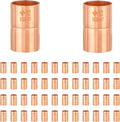 50-Pack HeSun Copper Fittings, 1/2-Inch Copper Coupling with Rolled Stop, C x C with Sweat Solder Connection(COPPER001)