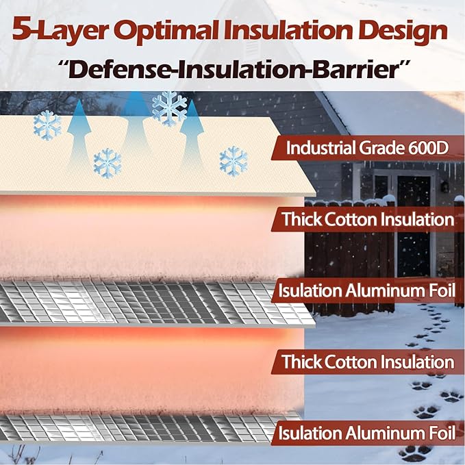 SUNICO Backflow Preventer Insulation Cover (5°F) - 5-Layer Upgrade Insulated Design Sprinkler Covers for Outside,16" W X 20" H, Backflow Insulation Cover for Sprinkler Valve ,Winter Freeze Protection