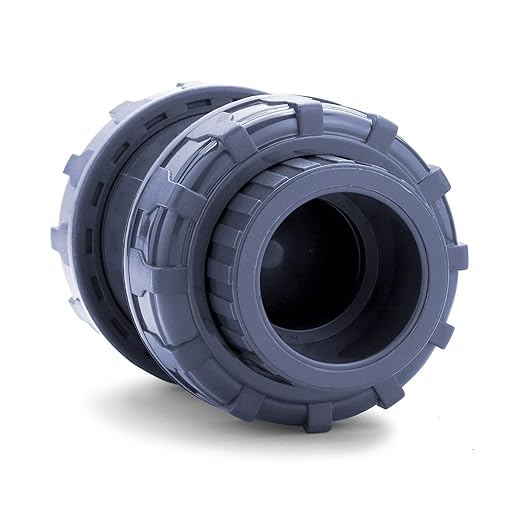 HYDROSEAL Sharkfellow 1 1/4’’ PVC True Union Ball Check Valve with Full Port, ASTM F1970, with EPDM Seals, Corrosion-Free, Service Free, Rated at 200 PSI @73F, Gray, 1 1/4 inch Socket (1 1/4'')