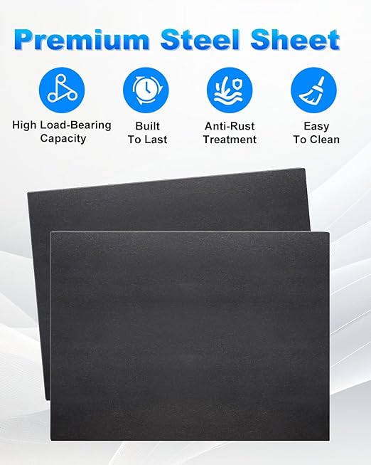 Rocaris 2 Pcs 9 X 12 X 1/4 Inch A36 Steel Plate Hot Rolled, Steel Base Plate for Construction Boards, Structure Support, Weldable Square and Industrial