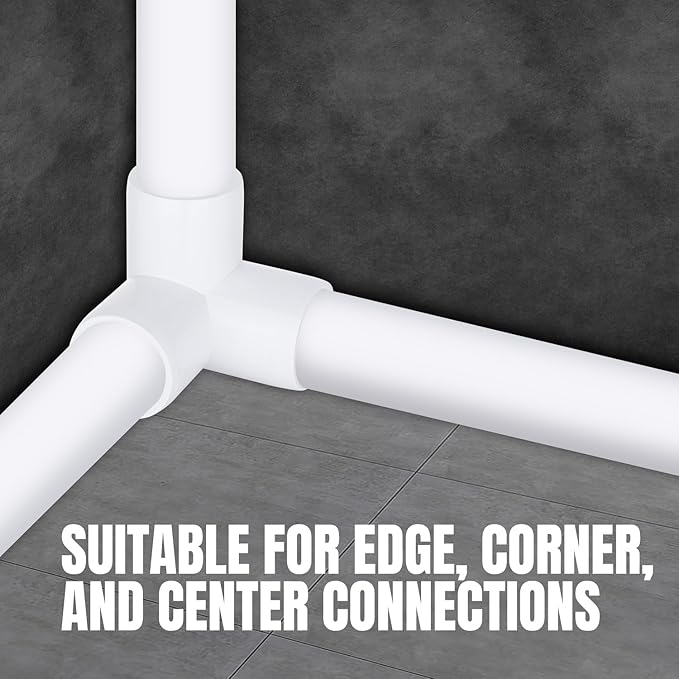 20-Pack 3 Way PVC Fittings 1/2 Inch, Furniture Grade PVC Pipe Connector Elbow for All DIY Structure and Frames