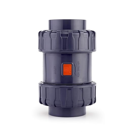 HYDROSEAL Sharkfellow 3’’ PVC True Union Ball Check Valve with Full Port, ASTM F1970, with EPDM Seals, Corrosion-Free, Service Free, Rated at 200 PSI @73F, Gray, 3 inch Socket (3'')