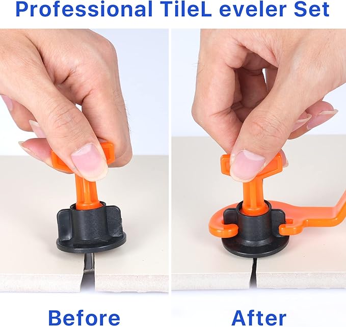 Reusable 1/16" Tile Leveling System Kit (300pcs) w/ 1500 1/8" Cross Spacers + 6 Wrenches & 40 Steel Pins - Professional Floor Installation Tools (300, 1/8)
