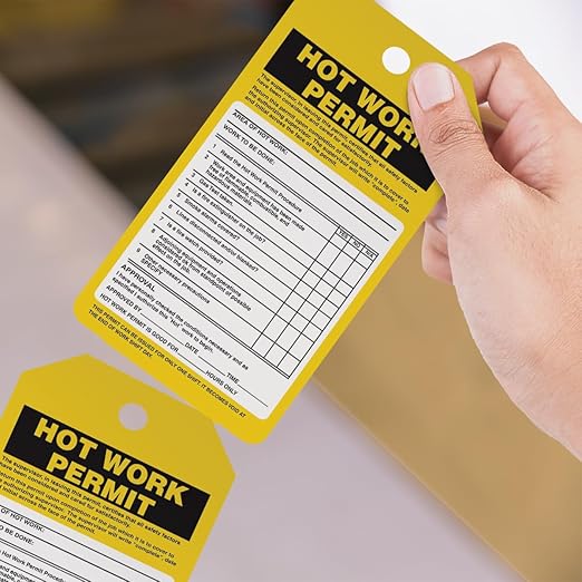 AccuformNMC 100 Inspection and Status Record Tags by-The-Roll, Hot Work Permit, US Made OSHA Compliant Tags, Waterproof PF-Cardstock, Resists Tears, 6.25"x3", TAR706