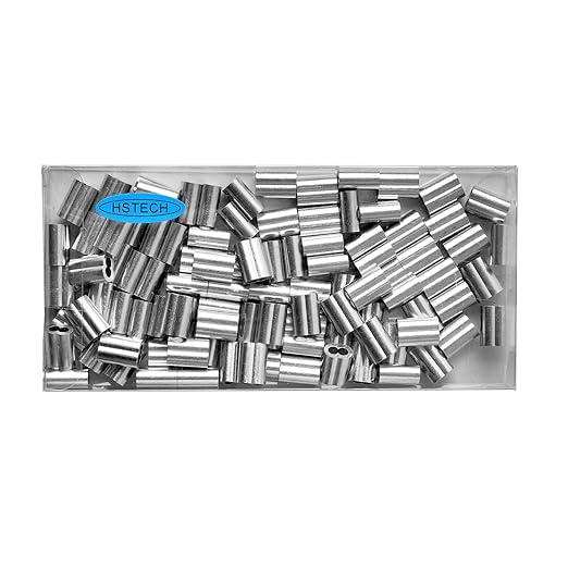 HSTECH 3/32" (2.5mm) 100PCS Aluminum Crimping Loop Sleeve for Wire Rope, Cable Ferrule