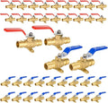 40-Pack Foskan Brass PEX-A Expansion Drop Ear Full Port Ball Valve, 1" Shut-off Valve for Hot and Cold Water Distribution(Blue and Red)