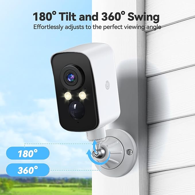 Magnetic Wall Mount for Security Cameras, Universal 1/4″ Screw, Adjustable Angle, Strong Magnet, No-Drill, Indoor/Outdoor, Tabletop & Wall Cameras, Compatible with Ring, Arlo, Wyze (White, 2 Pack)