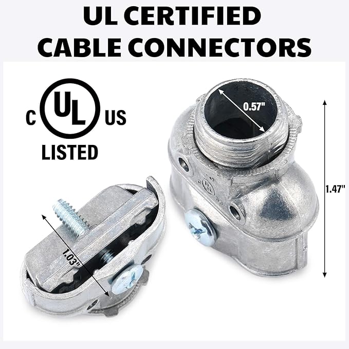 Tandefio 12 Pcs 3/8 Inch Flexible Conduit Metal Duplex Connector 90 Degree Flex Duplex Box Connector Zinc Die Cast Clamp Electrical Conduit Fittings for Protecting Cables