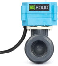 U.S. Solid 1” PVC Motorized Ball Valve - Plastic Electrical Ball Valve, 2 Wire Auto Return, AC 110~230V, Normally Closed