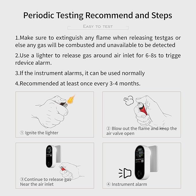 Natural Propane Gas Detector,3 in 1 Plug-in Combustible Gas Leak Detector Monitor(Gas, Temperature and Humidity Display) for Home & RV Leak Alarm for LNG, LPG, Methane-2Pcs