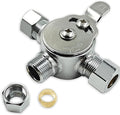 Water Mixing Valve, Hot Cold Water Mixer, Inlets and Outlet is 3/8"Inch, Manual Mixing Valve Hot and Cold Water Mixer, Compression Sleeve and Nuts Included